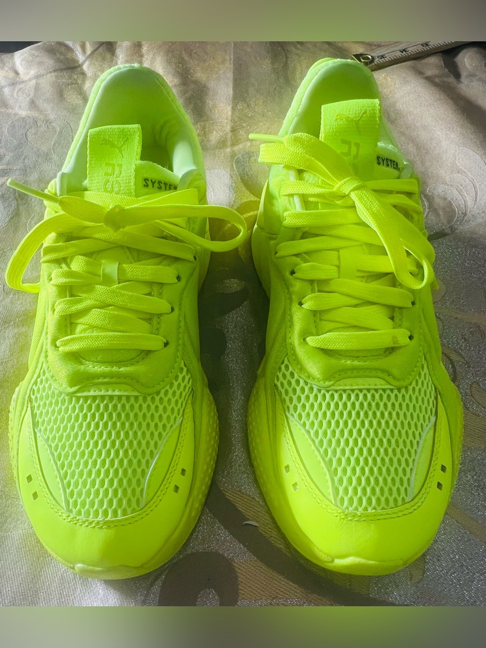 Puma RS-X Yellow Alert Neon Sneakers Womens Size 6.5 Chunky Running Shoes